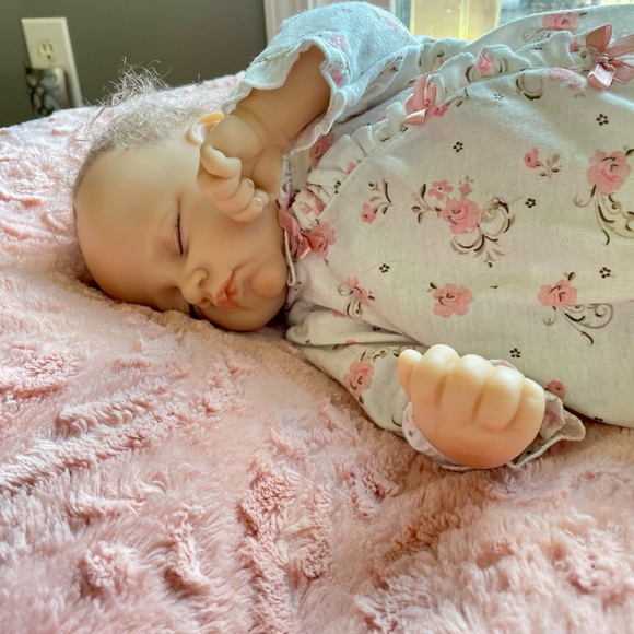 This is Katie! she breaths, coos, and has a heartbeat! she is a reborn baby doll - Picture 8 of 9